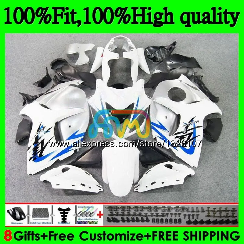 Инъекции для SUZUKI синий белый Hayabusa GSXR 1300 GSXR1300 08 13, 14, 15, 16 лет 57BS. 27 GSX-R1300 2008 2013 обтекатель