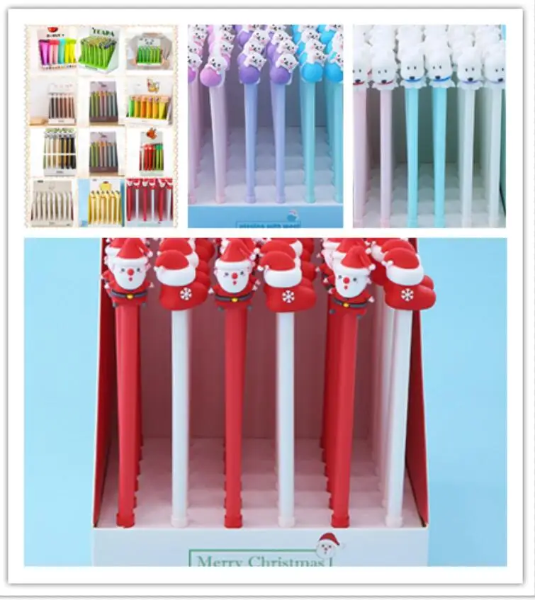 many design cat dog bear monkey christmas Doughnut ice cream penguin frog panda gel pen cartoon black neutral pen 0.5mm 36pc/lot