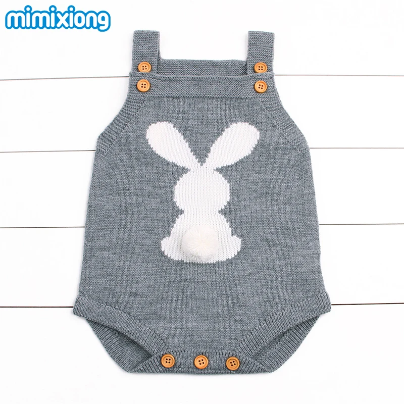 Baby Bodysuits Cute Rabbit Knittes Newborn Bebes Body Tops 0-24M Infant Kids Boys Girls Easter Clothes Toddler Jumpsuits Outfits