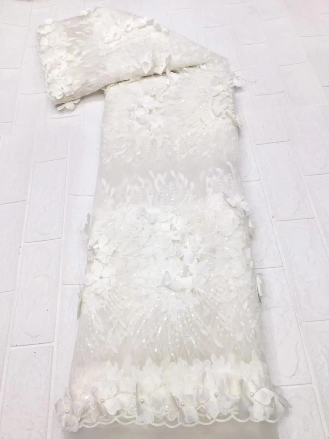 

Embroidered tulle sequin lace fabric 5 yards 2020 new French luxury lace fabric XC-SG0221