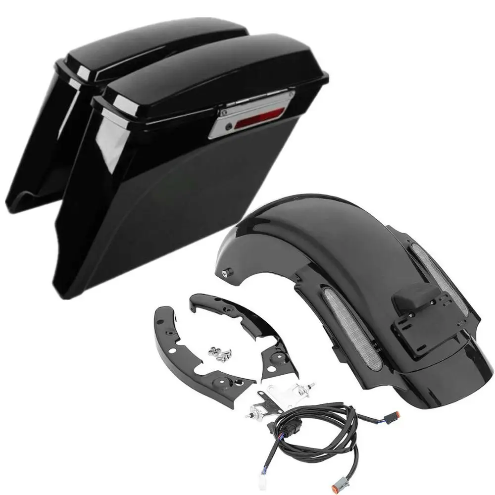 Мотоцикл 5 &quotрастягивается Расширенный сумки заднее крыло для Harley Touring Road King Electra