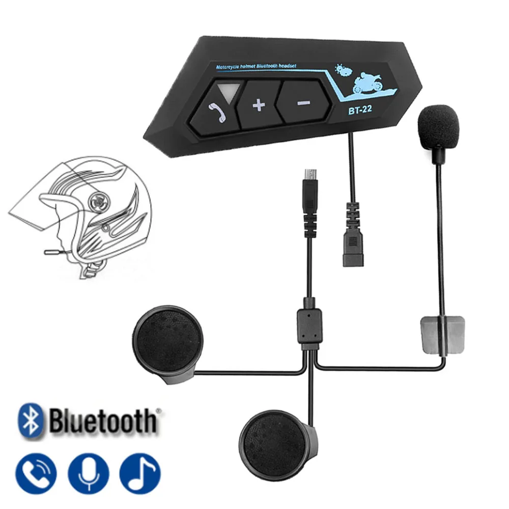 Беспроводные стереонаушники для мотоциклетного шлема Bluetooth 5 0 с функцией громкой