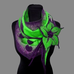 16 Styles Floral Leaf Print Scarf With Buttons Retro Elegant Soft Warm Women Winter Outdoor Dinner Party Shawl Neck Decor Gift