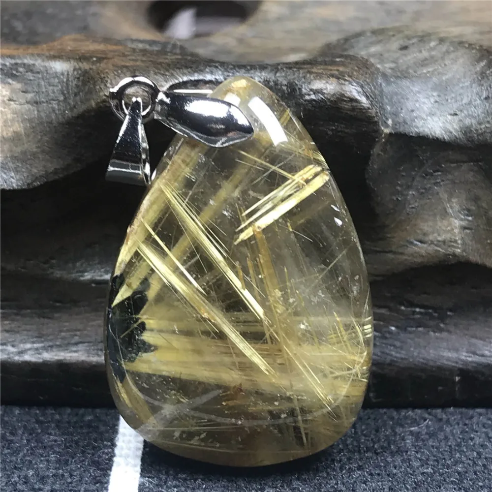 Gold Rutilated Titanium Pendant (52)