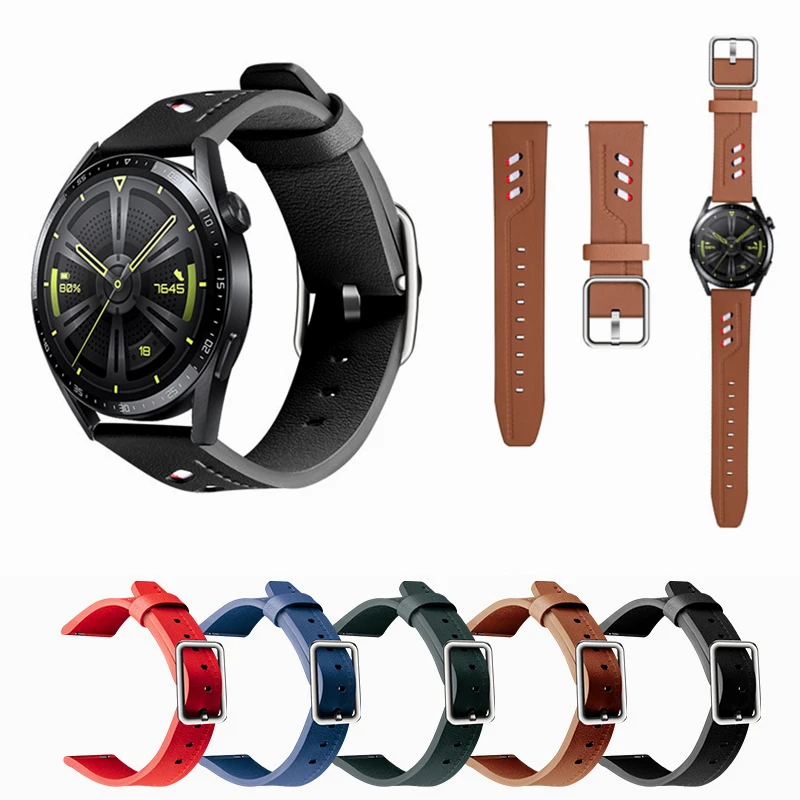 

Leather Band For Huawei Watch GT 3 GT3 42mm 46mm Strap Replacement Wristband 20mm 22mm For Huawei Watch GT Runner GT2 Pro