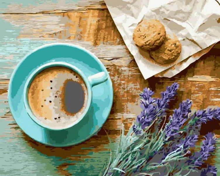 

Digital Oil Painting DIY Landscape Coffee Cookies Wall Art Poster Picture Linen Hand painted decoration