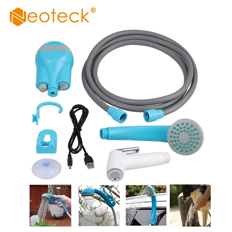 Günstig Neoteck Drahtlose Tragbare Outdoor USB Aufladbare Dusche Kopf Wasser Düse Sport Reise Caravan Van Auto Washer Camping Dusche
