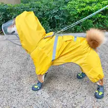 Дождливый день водонепроницаемый дождевик для собак с капюшоном регулируемый легкий дождевик для щенков дождевые пальто плащ костюмы для домашних животных Одежда для улицы