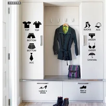 Настенные наклейки производители оптом DIY Съемные Наклейки одежда шкафы для хранения обуви украшения для шкафа настенные наклейки AY1