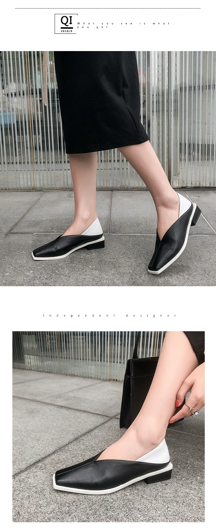 HARAVAL/Модная элегантная женская обувь; кожаные туфли с квадратным носком на низком каблуке; Разноцветные женские туфли на плоской подошве; повседневная обувь; P61