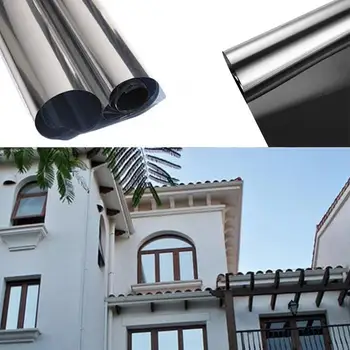 

Silver Mirror Window Film Insulation Solar Tint Stickers Decoration UV One For Glass Reflective Way Privacy C5H4