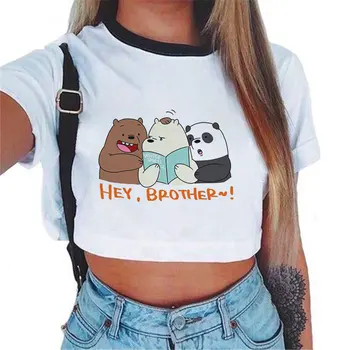

Women T-shirt 2020 Summer Graphic Tee Shirt Female Funny Three Bear Vogue Harajuku T Shirt Tops Kawaii Novelty Streetwear TShirt
