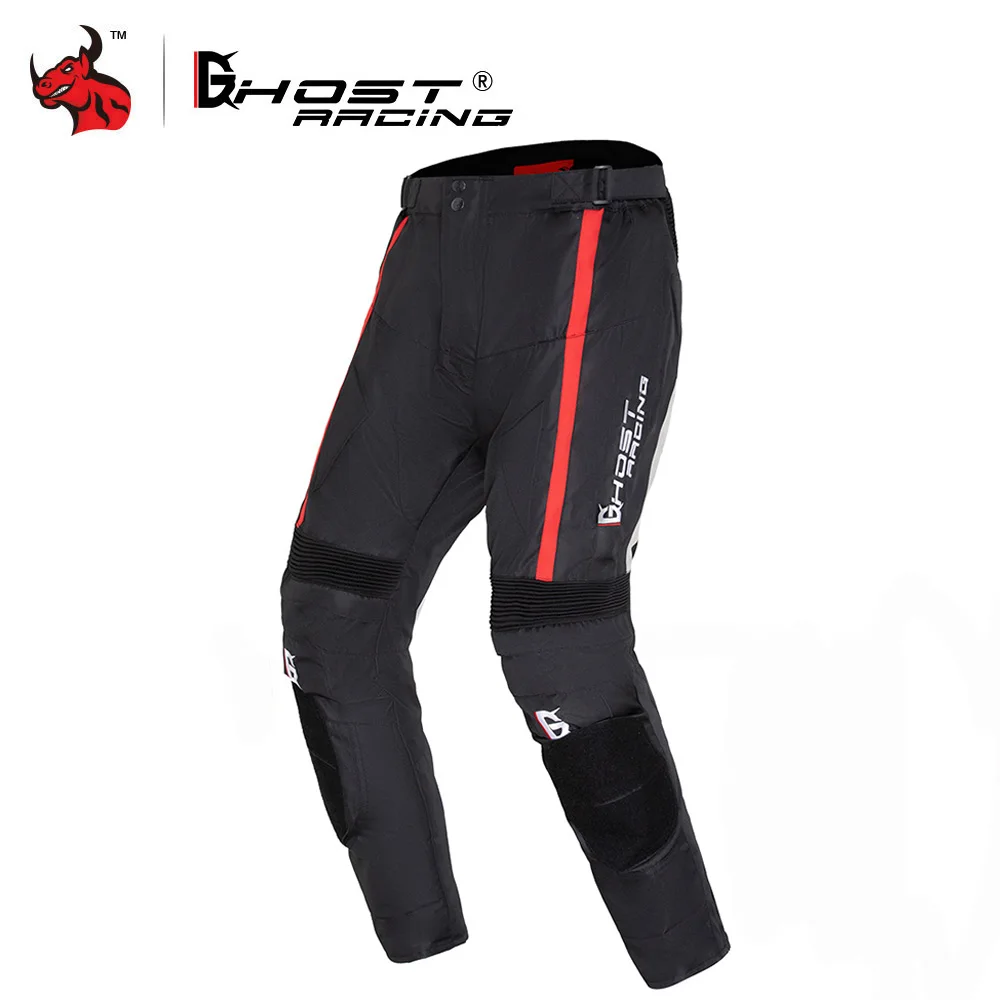 GHOST RACING Motorcycle Pants Men Winter Moto Pants Protective Gear Motorbike Protective Trousers Have Cotton Lining