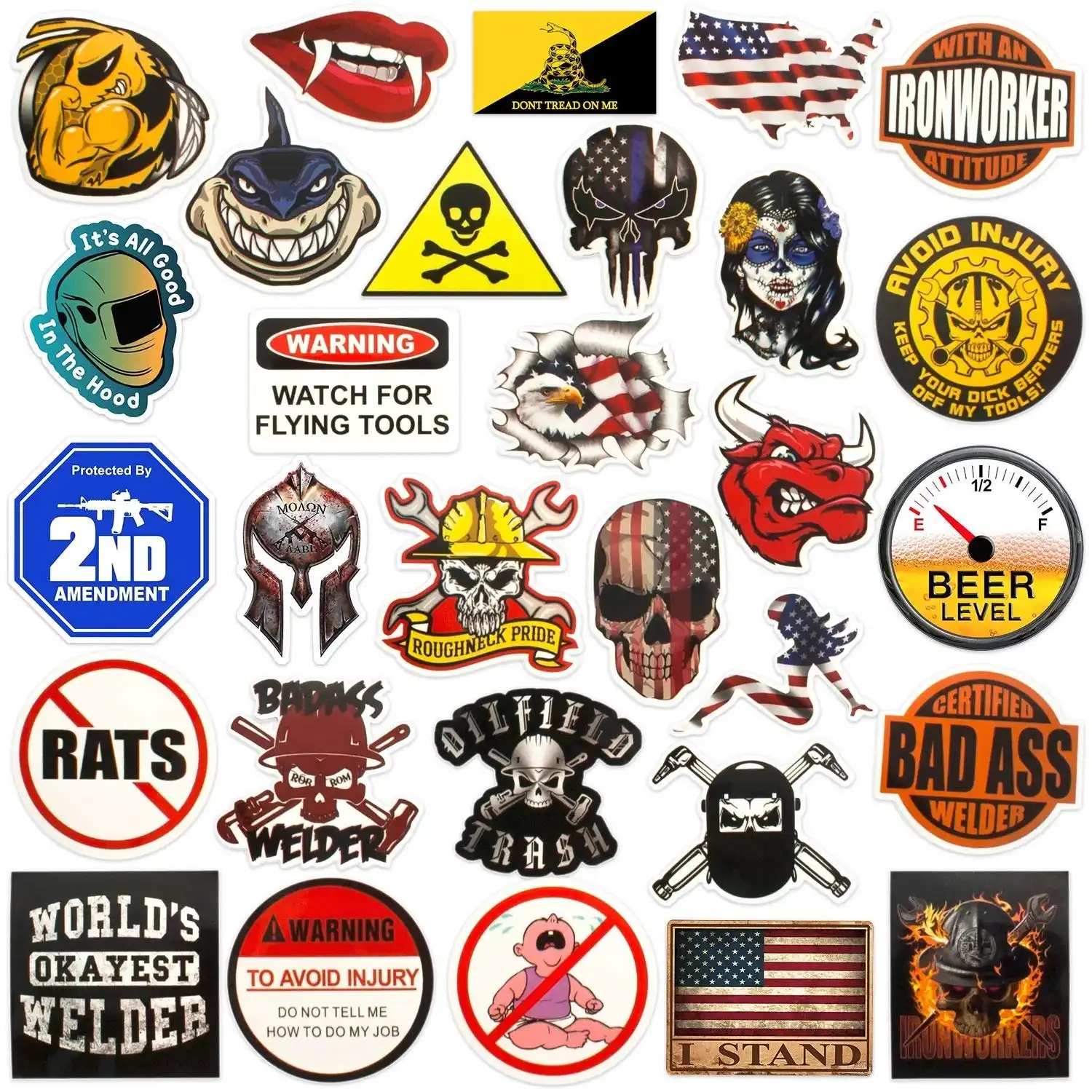 IRONWORKER BLOCK Stickers   3 inches Hard Hat Decal waterproof