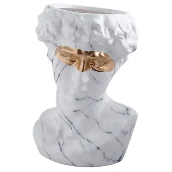 

1PC Head Flowerpot Flower Arrangement Pot Ceramic Planting Vase Succulent Plants Pot Creative Flowerpot For Store Home Office