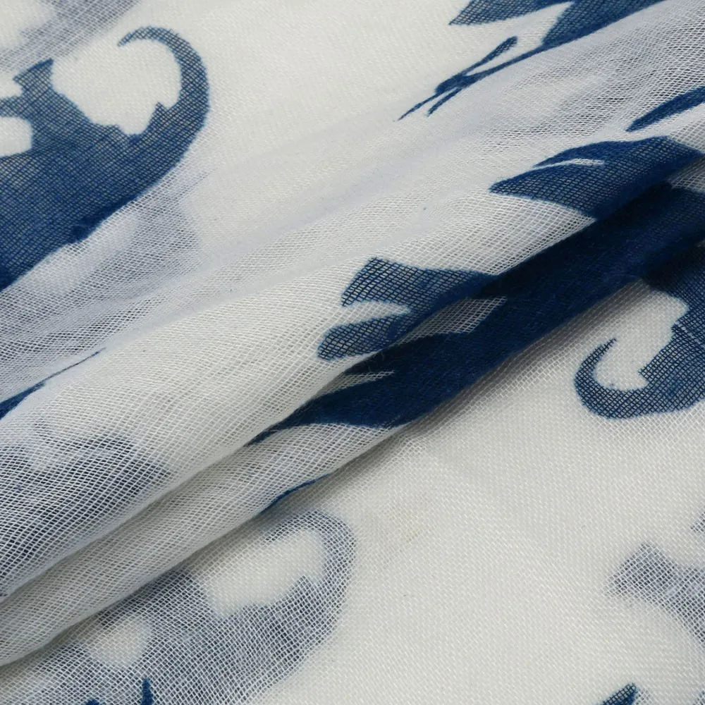 Thin Shawls Floral Print Scarf For Ladies Satin Scarf Lady Womens Long Cute Elephant Print Scarf Wraps Shawl Soft Scarves