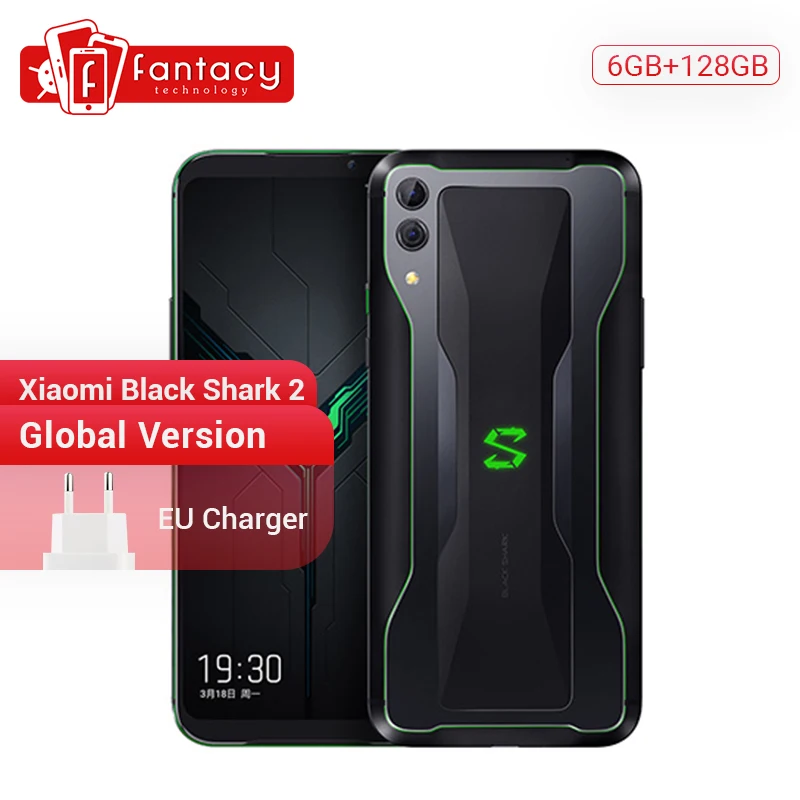 Xiaomi Black Shark 2 с глобальной версией, 6 ГБ, 128 ГБ, игровой телефон Snapdragon 855, четыре ядра, 6,39 дюйма, AMOLED экран, мобильный телефон, камера 48 МП