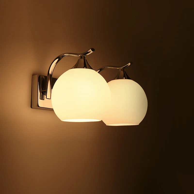 

Special Offer Glass Wall Lamp Wholesale Bedside Wall Lamp Living Room Bedroom Room Double Headed LED Hallway Corridor Lights Sim