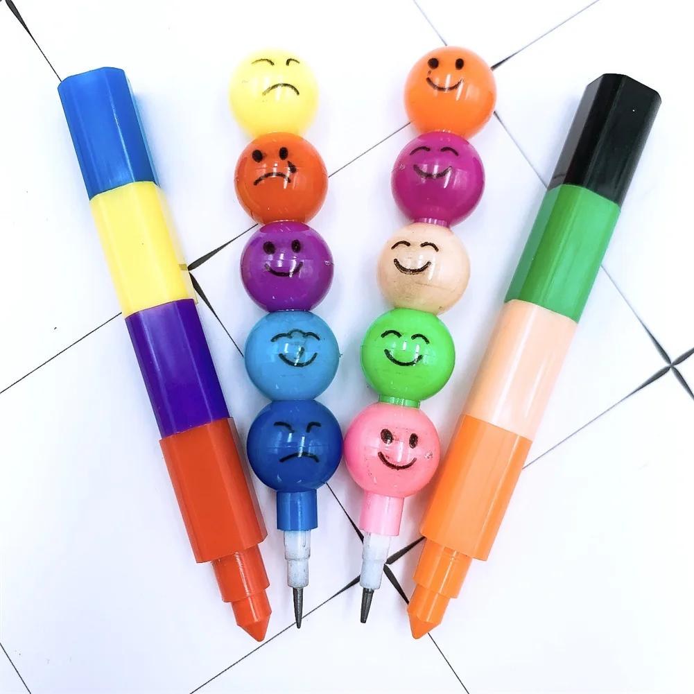 

2Pcs/Set Multicolor Smile Non-sharpening Pencil HB Crayon Assembly Writing Drawing Tool Cute Stationery Set Student School Gifts