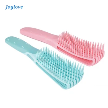 Günstige JOYLOVE Grün/Rosa Haar Pinsel Kopfhaut Massage Kamm Frauen Detangle Haarbürste Kamm Friseur Salon Styling