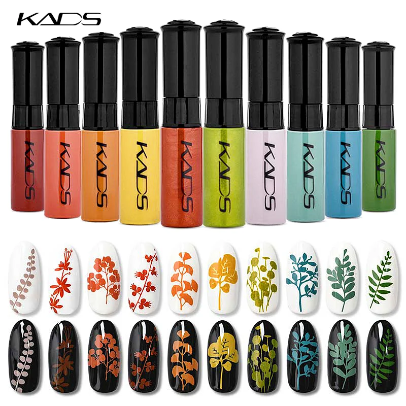 KADS Nail Stamping Polish 7ml Nail Art Printing Oil For Stamp Plate 47 Colors Gold Silver Black White Lacquer Polish