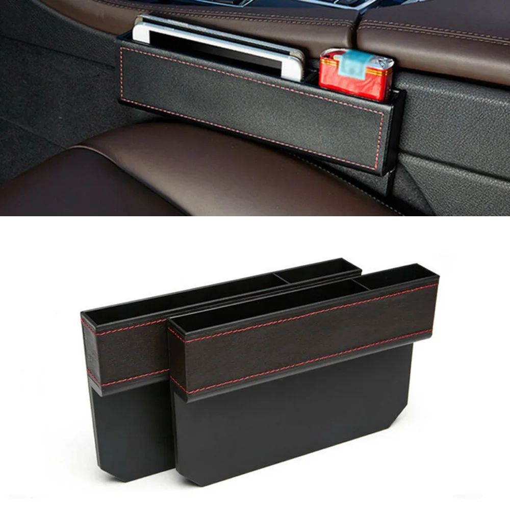 

1 pair Car Storage Box Case Seat Console Gap Filler Pocket Catcher Organizer Seat Storage Box Gap Filling And Leakproof