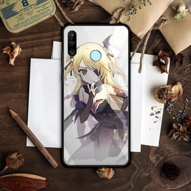Glass Case for Huawei P30 Lite P40 Pro P Smart Z P20 Y7 Y9 Tempered Coque Y9a Honor 9X 20 Smartphone Housing Genshin Impact Cute T10