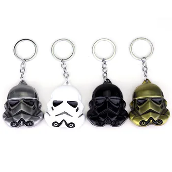 

Star Wars The Storm Troops Cosplay Props Imperial Stormtrooper Keychain Metal Pendant Soldier Mask Key Chain Key Ring Gifts Toys