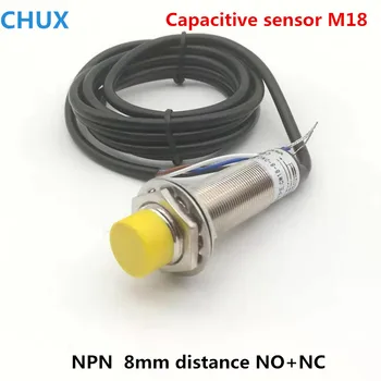 

Capacitive Proximity Sensor NPN M18 detect 8mm distance CM18-8-DNC NO+NC LED Liquid Capacitance Switch