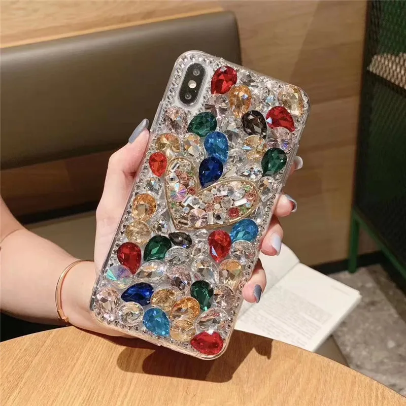 Стеклянный чехол со стразами A10 A30 для Samsung Galaxy S10 S9 S8 Plus A50 A60 20E S10E M10 M20 M30 A40 A70 A8 A9 2018