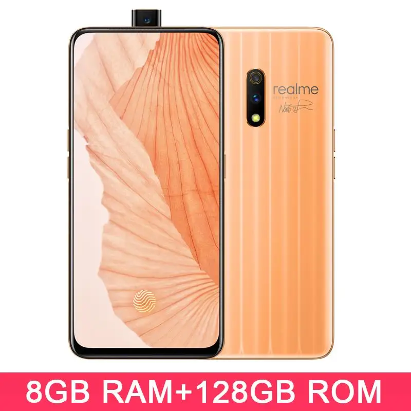 Realme X 4 ГБ ОЗУ 64 Гб ПЗУ 6,53 ''полноэкранный мобильный телефон с всплывающей камерой мобильный телефон 20 Вт VOOC Быстрая зарядка 3,0 смартфон - Цвет: 8G 128G OrangeM