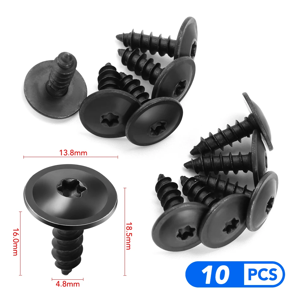 10x Car Engine Splash Guard Self Tapping Screws for Ford Focus Kuga Fiesta Ecosport Mondeo Escape Explorer Edge Mustang Fusion | Автомобили