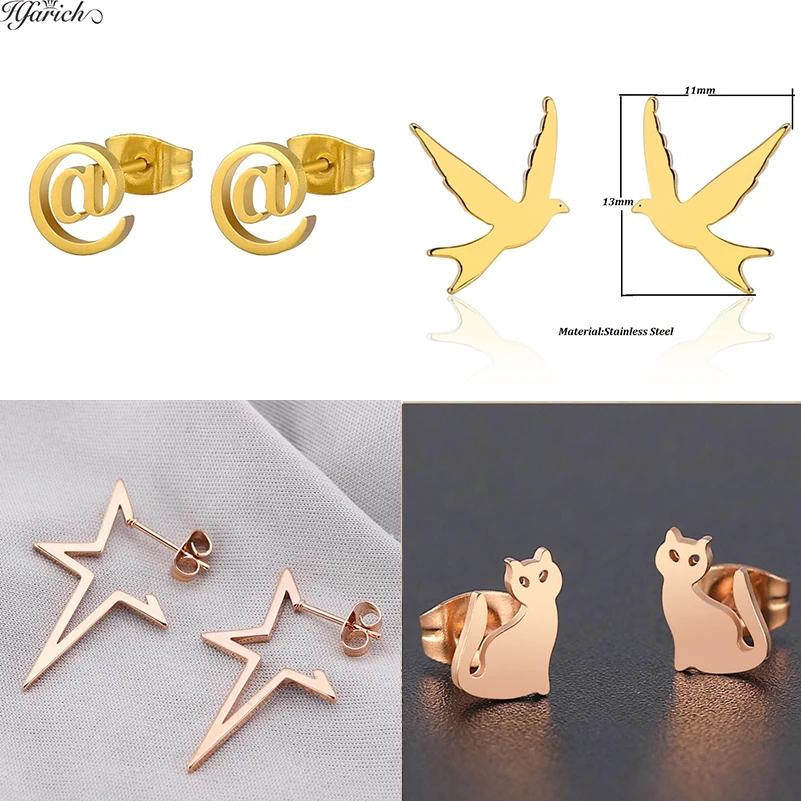 

Hfarich Rose Gold Color Simple Minimalist Hollow Round Metal Charming Earrings Female Jewelry For Women Unisex Birthday Bijoux