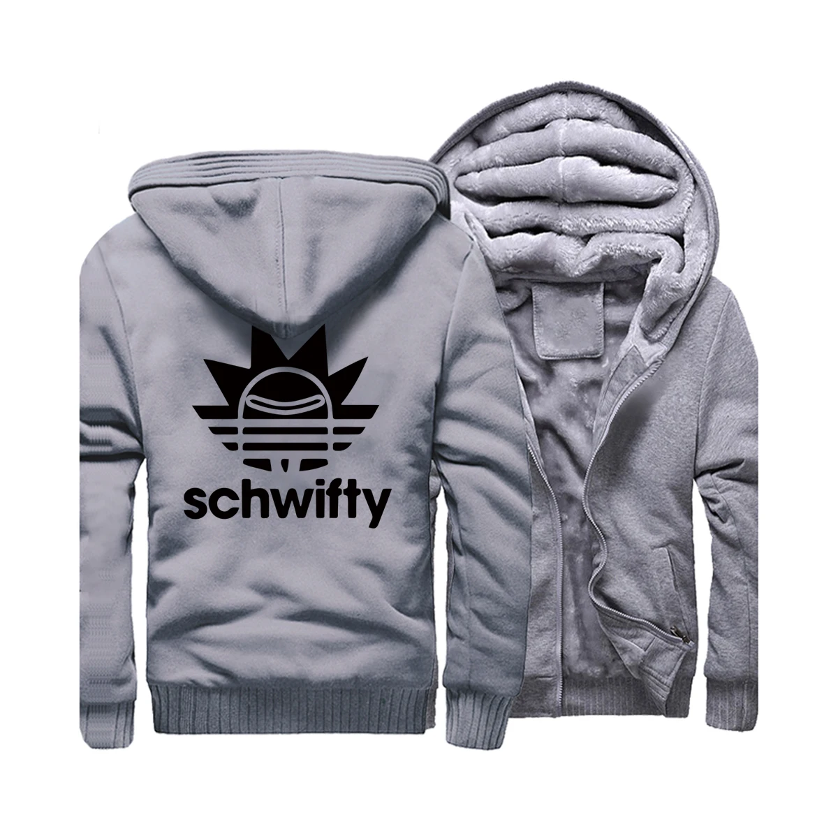 Толстые зимние флисовые куртки мужские толстовки Рик и Морти Schwifty худи в стиле аниме теплые куртки Harajuku спортивная одежда пальто уличная одежда