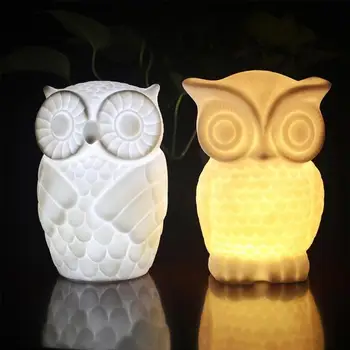 

Owl-shaped LED Night Light 1W Button Switch Bedside Lamp Bedroom Home Decor