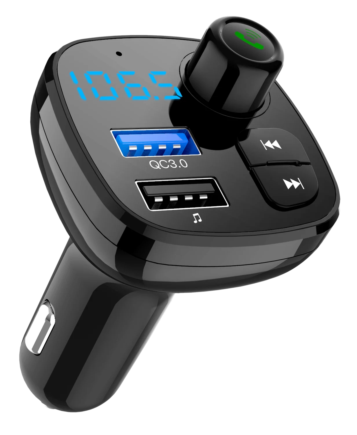 BT12Q Bluetooth 5,0 воспроизводительный MP3 комплект manos libres para coche transmisor FM soporte tarjeta TF U disk QC3.012V двойной USB автомобильный - Цвет: BT12Q