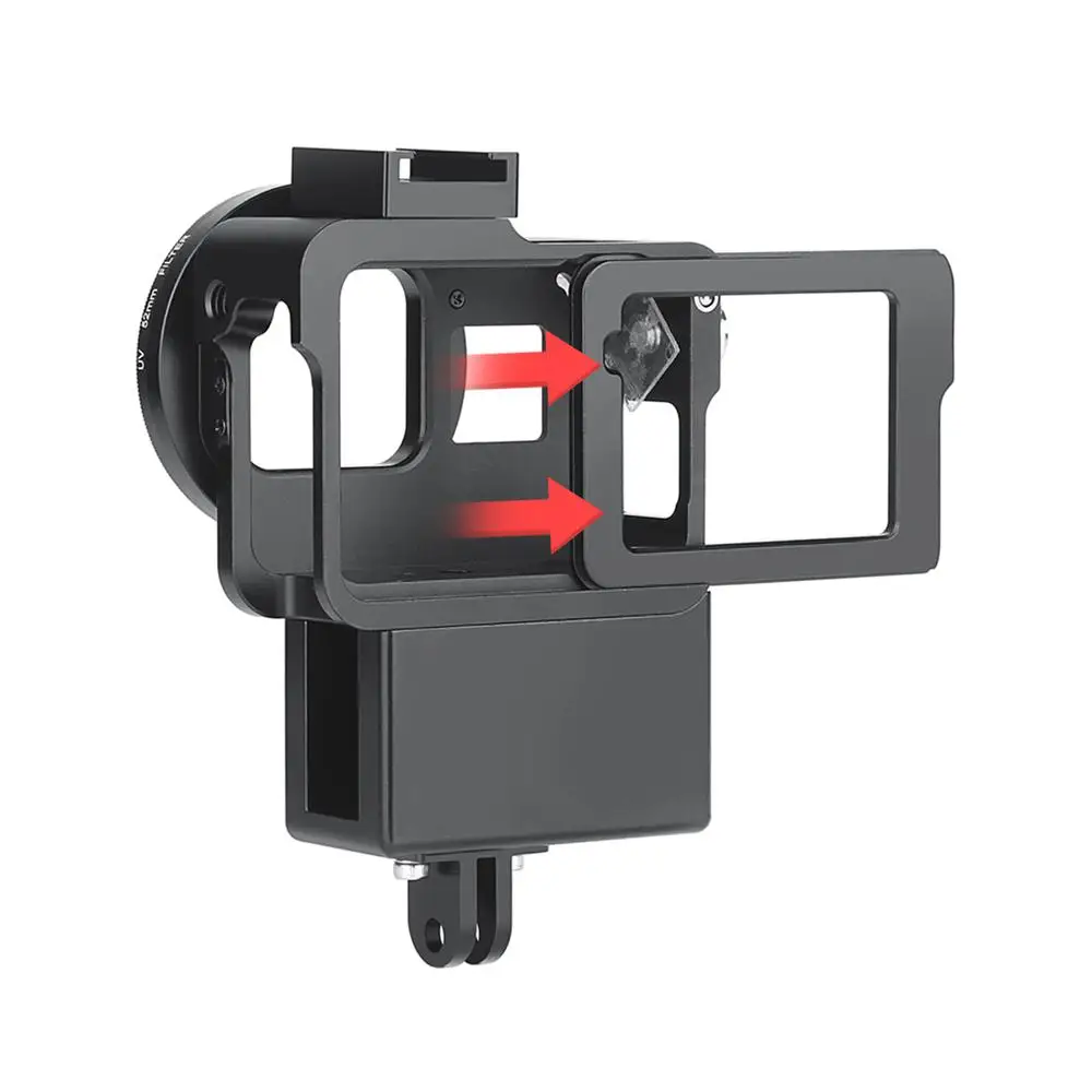 Крепление для микрофона чехол для GoPro Hero 7 6 5 защитный Vlogging клетка Vlog корпус Корпус рамка чехол Холодный башмак r25