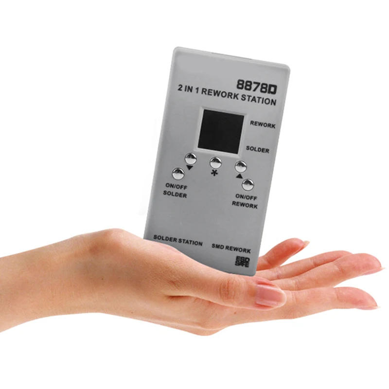 Handskit 8878D портативная автоматическая паяльная станция 2 в 1 с горячим воздухом, светодиодный паяльник с температурным дисплеем, инструмент для горячего воздуха