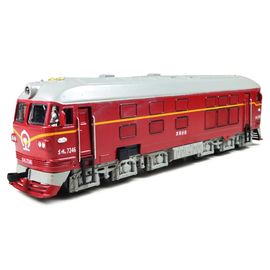 

1:87 Simulated Alloy Train Locomotive Model Pull Back Vehicle Toy With Sounds And Lights For DIY Architectural Sand Table - Red