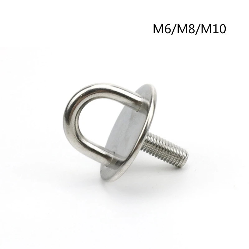 

1 Pc Round Pad Eye Plate with Enclosed Hook 304 Stainless Steel Staple Ring Hook U-Shaped Hardware Accessories for Boat Swing