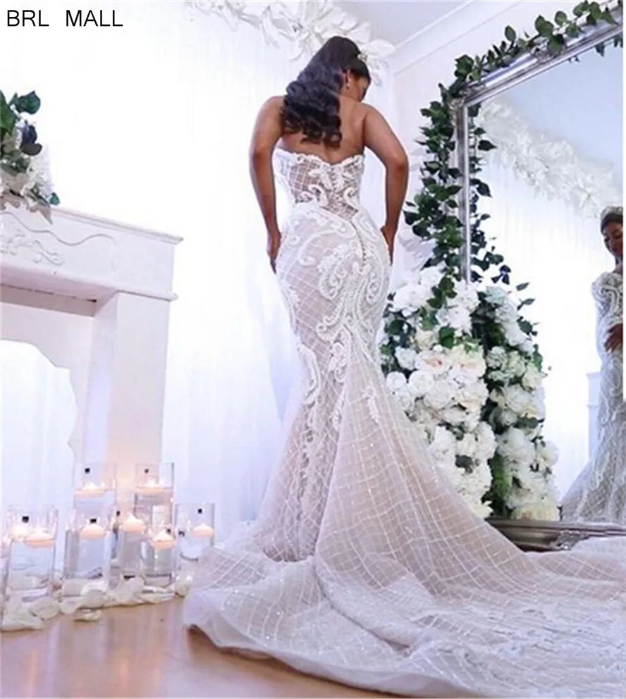 Robes de marieue великолепные жемчужные тюлевые Свадебные платья русалки со съемным шлейфом свадебное платье Vestido de novia Свадебные платья