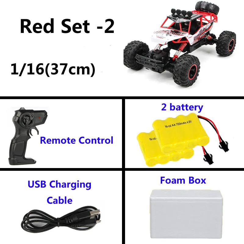 1:12 4WD RC автомобили обновленная версия 2,4G радиоуправляемые игрушечные машинки RC багги скоростные грузовики внедорожные Грузовики Игрушки для детей - Цвет: 37cm Red 2 battey