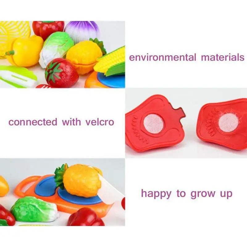 12 шт./компл. детские игрушки Пластик для фруктов и овощей, Еда резка ролевые игры для раннего развития детей Детские игрушки