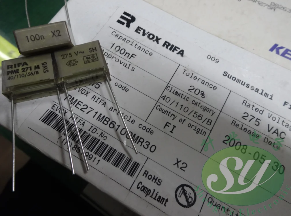 50 шт. KEMET RIFA PME271MB6100MR 0,1 мкФ/275Vac 100NF 104 пленочный конденсатор