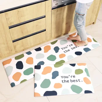 

Honlaker European Style Leather Kitchen Mat PVC Waterproof and Oilproof Kitchen Floor Mat Anti-fatigue Non-slip Kitchen Rug