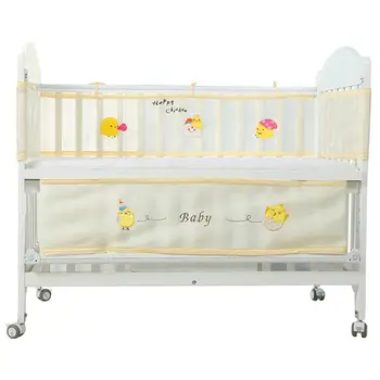 

2PCS Cute Cartoon Baby Bed Bumper Breathable Washable Polyester Infant Crib Rail Mesh Bumper Cot Surround Pads Protector Liner
