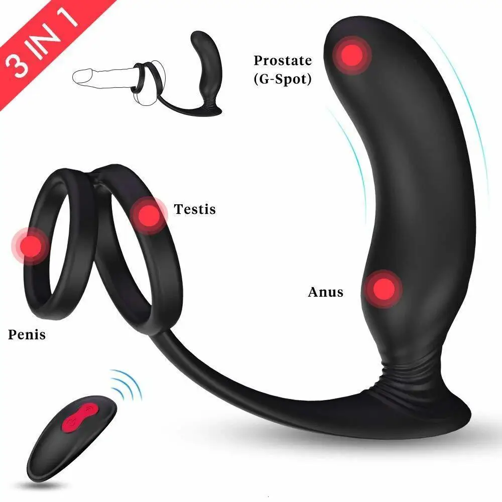 Anal Sex Toys Prostate Massager Male Vibrators Penis Ring 9 Vibration Mode Wireless Remote Control Vibrator For Men |
