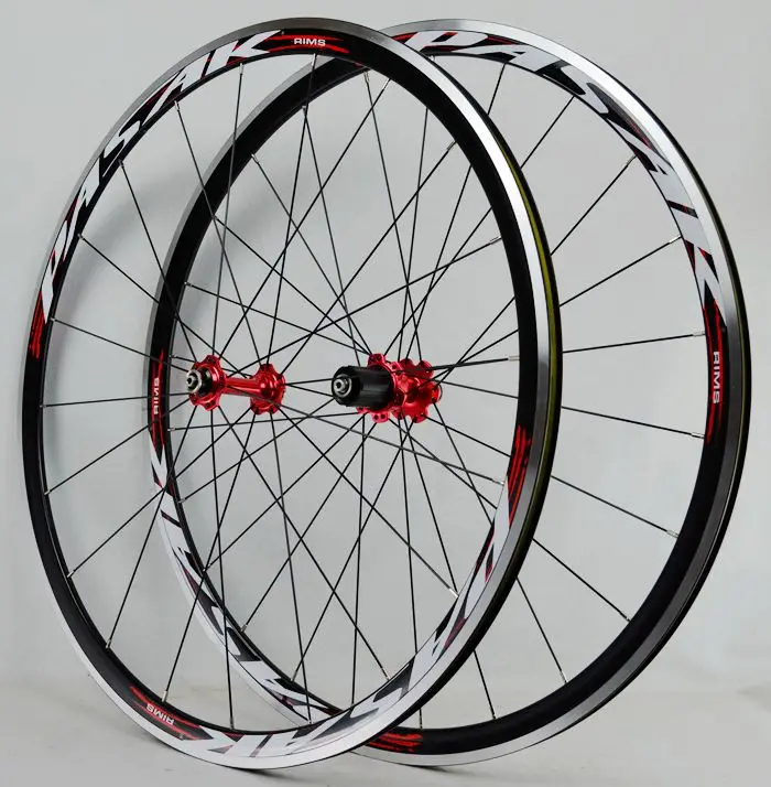 Pasak колесо для шоссейного велосипеда 700C колесная 20h 24h герметичный Подшипник Ступицы сверхлегкий алюминиевый сплав двухэтажный обод клинчер колеса велосипеда - Цвет: Red Hub Red