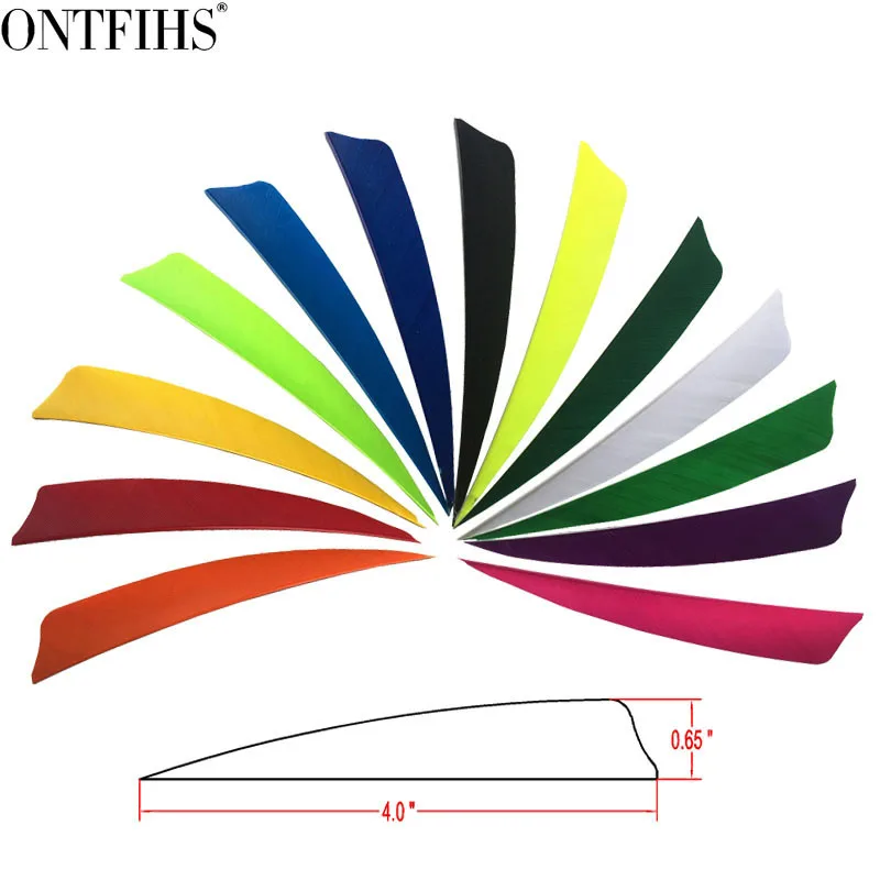 

50pcs/lots 4" Shield Hunting Arrow Feathers 12 Color Turkey Feather Archery Arrow Accessories Fletching Feathers FT46