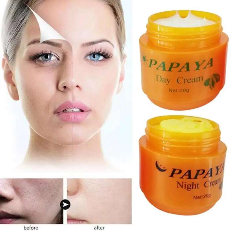 

2 Pcs Papaya Vitamina C Whitening Cream For Women Winter Morning And Evening Nourishing Whitening Anti Aging Cream Set
